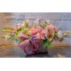 Deluxe arrangement of pink lilies and roses