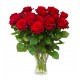 Red rose bouquet in a vase